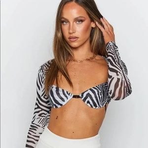 NWT Lioness Gilda Crop Top Zebra
